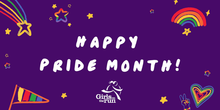 Purple graphic that reads "Happy Pride Month" 